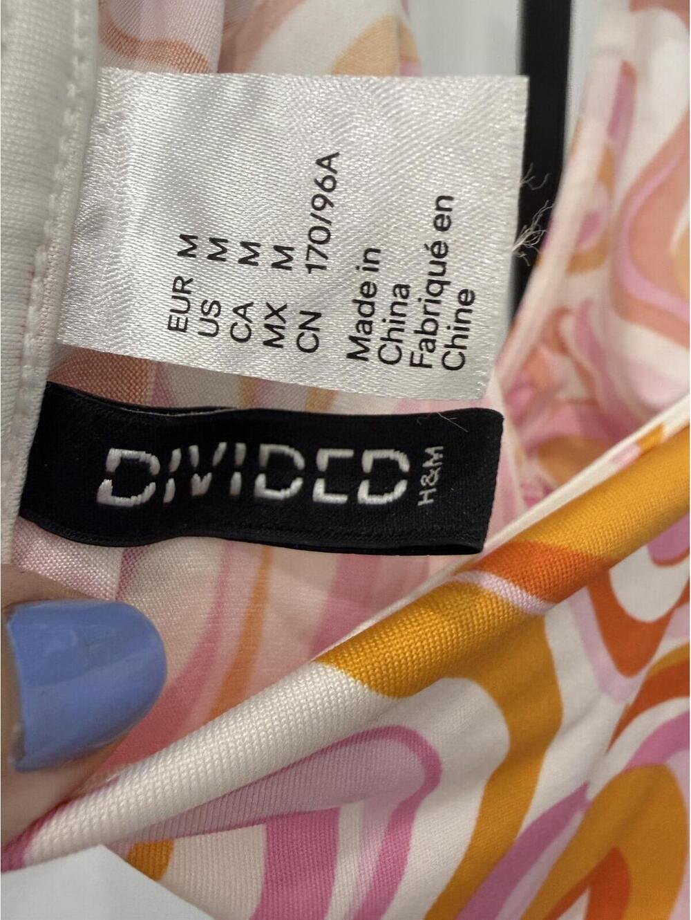 H&M Divided Women's Crop Top with Retro Swirl Pattern, Size M - Picture 4 of 5